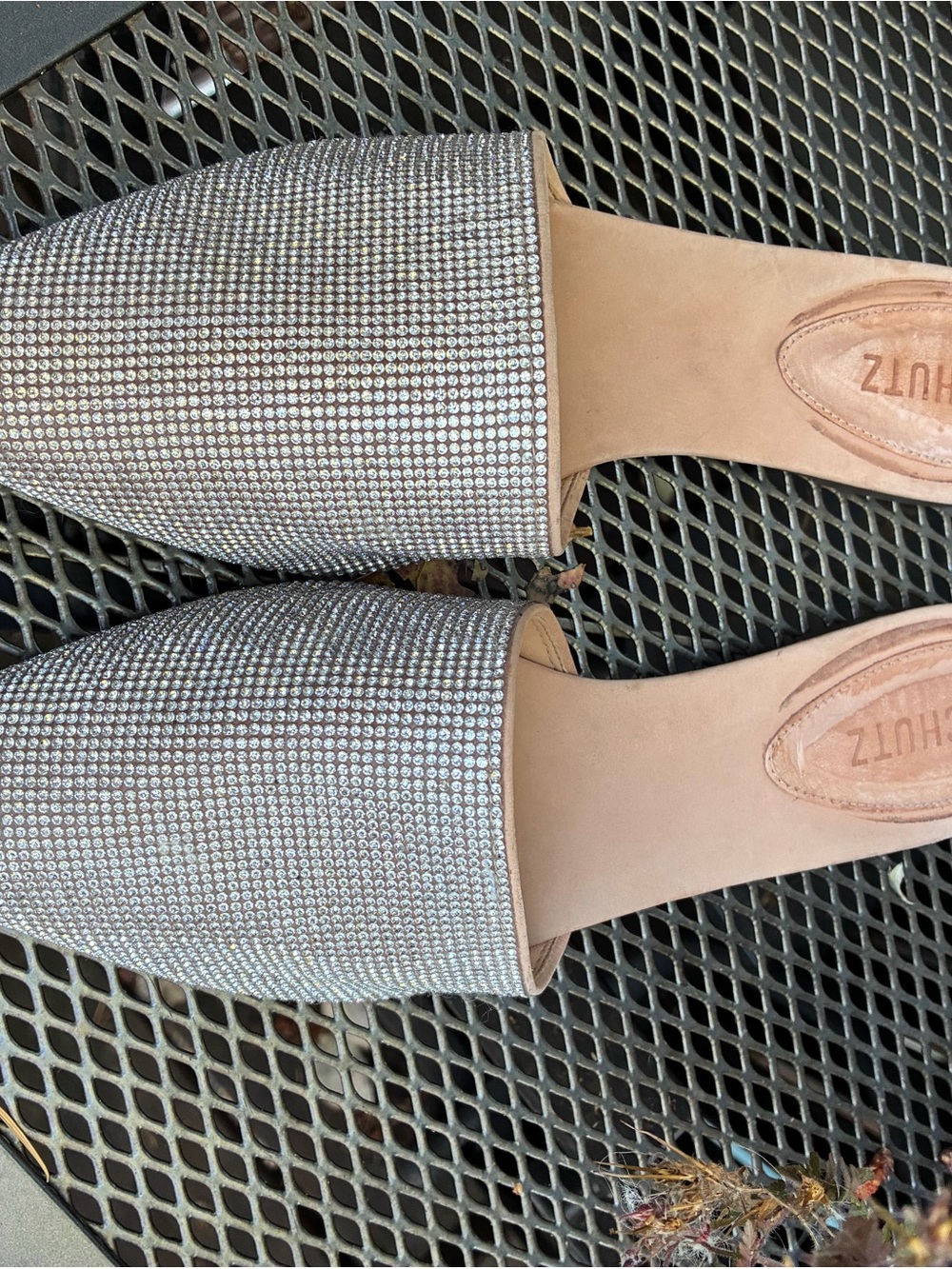 SCHUTZ Felicie Crystal Pavé Slide Mules Sz 10